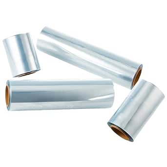 Clear wrapping film rolls for packaging machinery